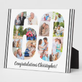 フォトコラージュパーソナライズされたナンバー60誕生日 フォトプラーク (側面)