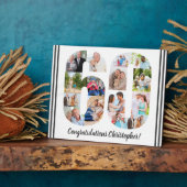 フォトコラージュパーソナライズされたナンバー60誕生日 フォトプラーク (側面)