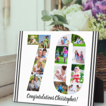 フォトコラージュパーソナライズされたナンバー70誕生日