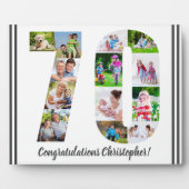 フォトコラージュパーソナライズされたナンバー70誕生日 フォトプラーク (正面)