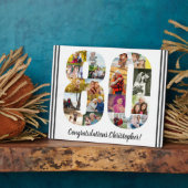 フォトコラージュパーソナライズされたナンバー80誕生日 フォトプラーク (側面)