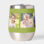 フォトコラージュパーソナライズされたハートモノグラムグリーン (正面)