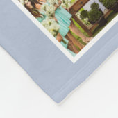 フォトコラージュパーソナライズされたファミリーライトダスティブルー フリースブランケット (角)