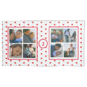 フォトコラージュパーソナライズされたファミリー赤いハートキング 枕カバー (正面左)