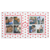 フォトコラージュパーソナライズされたファミリー赤いハートキング 枕カバー (正面右)