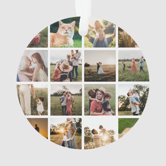 フォトコラージュパーソナライズされたファミリー オーナメント (裏面)