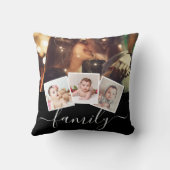 フォトコラージュパーソナライズされたファミリー クッション (裏面)