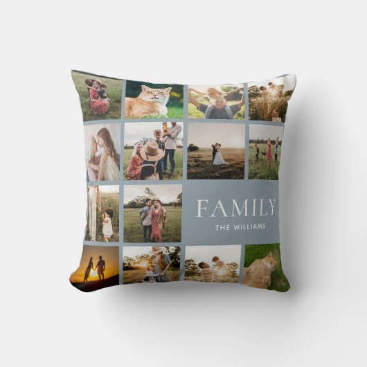フォトコラージュパーソナライズされたファミリー クッション (正面)