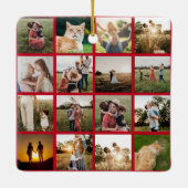 フォトコラージュパーソナライズされたファミリー セラミックオーナメント (裏面)