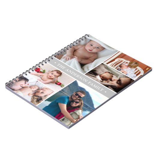 フォトコラージュパーソナライズされたファミリー ノートブック (左側)