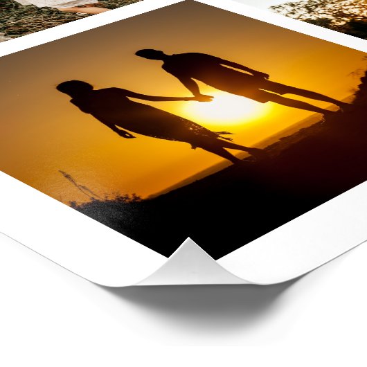 フォトコラージュパーソナライズされたファミリー ポスター (コーナー)