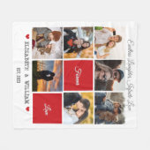 フォトコラージュパーソナライズされたブランケット – ホワイトバージョン フリースブランケット (正面(横))