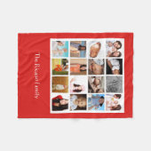 フォトコラージュパーソナライズされたモザイク フリースブランケット (正面(横))