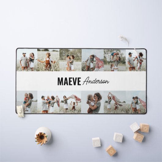 フォトコラージュパーソナライズされたモダンミニマルシンプル デスクマット (キッズテーブル)