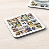 フォトコラージュパーソナライズされたモノグラム コースター (左側)