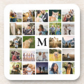 フォトコラージュパーソナライズされたモノグラム コースター (正面)