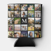 フォトコラージュパーソナライズされたモノグラム 缶クーラー (正面)