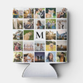 フォトコラージュパーソナライズされたモノグラム 缶クーラー (裏面)