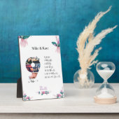 フォトコラージュパーソナライズされたラブカップル記念日 フォトプラーク (側面)