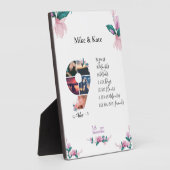 フォトコラージュパーソナライズされたラブカップル記念日 フォトプラーク (側面)