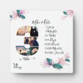 フォトコラージュパーソナライズされたラブスクリプトカップル フォトプラーク (正面)