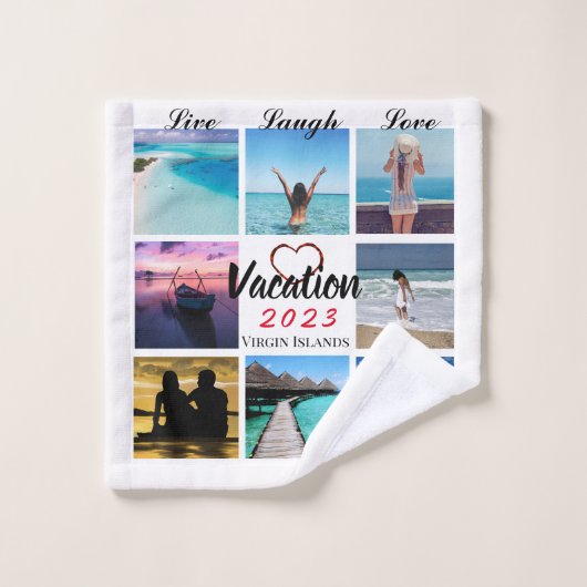 フォトコラージュパーソナライズされたワスクロス ウォッシュタオル (ウォッシュタオル)