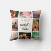 フォトコラージュパーソナライズされたワールド最高のマー8 クッション (裏面)