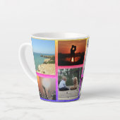 フォトコラージュパーソナライズされた小ラテマグ8 カフェラテマグ (左アングル)
