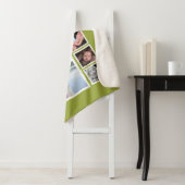 フォトコラージュパーソナライズされた明るい緑ストライプの色 シェルパブランケット (インサイチュ)