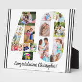 フォトコラージュパーソナライズされた番号40誕生日 フォトプラーク (側面)