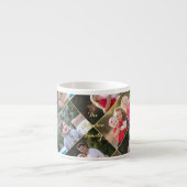 フォトコラージュパーソナライズされた金ゴールドモノグラムを5つ作成 エスプレッソカップ (正面)