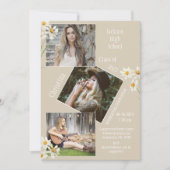 フォトコラージュパーソナライズされた4写真卒業 案内状 (正面)