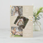 フォトコラージュパーソナライズされた4写真卒業 案内状 (スタンド正面)
