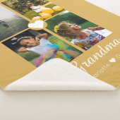 フォトコラージュパーソナライズされた4枚のハート付き写真 シェルパブランケット (3/4)