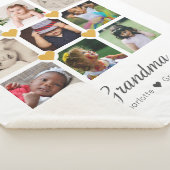 フォトコラージュパーソナライズされた9枚の写真とハート シェルパブランケット (3/4)