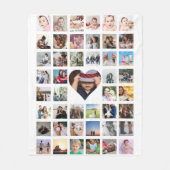 フォトコラージュパーソナライズされたDIYカスタムハート フリースブランケット (正面)