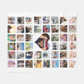 フォトコラージュパーソナライズされたDIYカスタムハート フリースブランケット (正面(横))