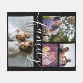 フォトコラージュパーソナライズされたDIYカスタムファミリー フリースブランケット (正面(横))