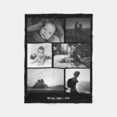 フォトコラージュパーソナライズされたDIYカスタム6枚の写真 フリースブランケット (正面)