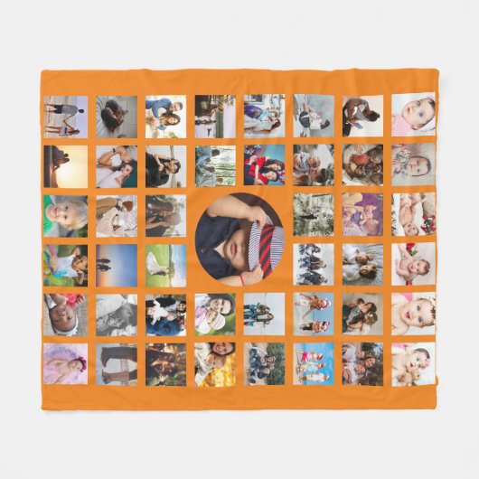 フォトコラージュパーソナライズされたDIYカスタム フリースブランケット (正面(横))