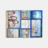 フォトコラージュビーチ私たちは家族 フリースブランケット (正面(横))