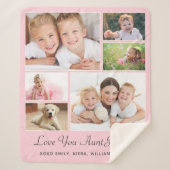 フォトコラージュピンク シェルパブランケット (正面)