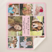 フォトコラージュピンク シェルパブランケット (正面)