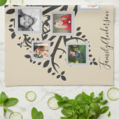 フォトコラージュファミリーツリーパーソナライズされたテンプレート キッチンタオル (折り畳み)