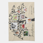 フォトコラージュファミリーツリーパーソナライズされたテンプレート キッチンタオル (縦)