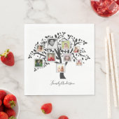 フォトコラージュファミリーツリーパーソナライズされたテンプレート スタンダードランチョンナプキン (インサイチュ)