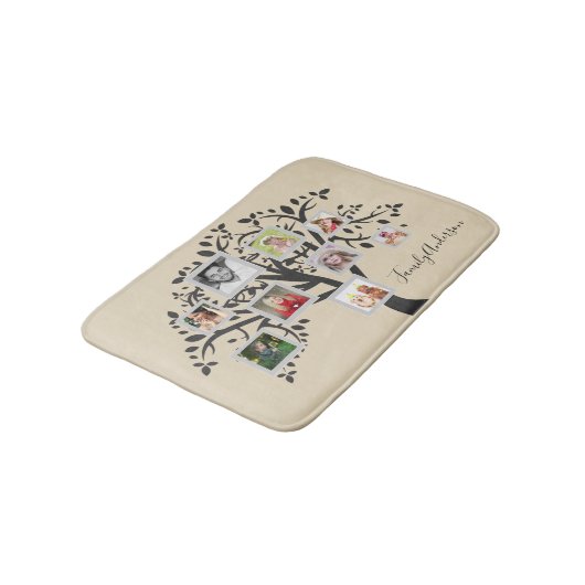 フォトコラージュファミリーツリーパーソナライズされたテンプレート バスマット (アングル)