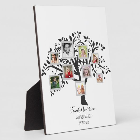 フォトコラージュファミリーツリーパーソナライズされたテンプレート フォトプラーク (側面)