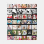 フォトコラージュファミリーデザインユアユウズ数々の写真 フリースブランケット (正面)