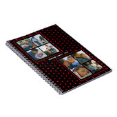 フォトコラージュファミリーパーソナライズされた赤いハートと名前 ノートブック (右側)